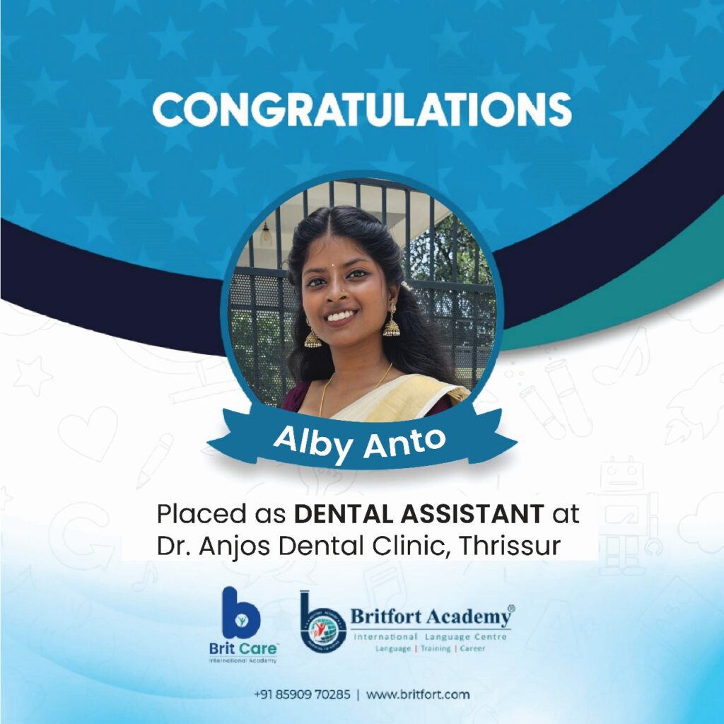 Alby Anto placed as Dental Assistant in Thrissur