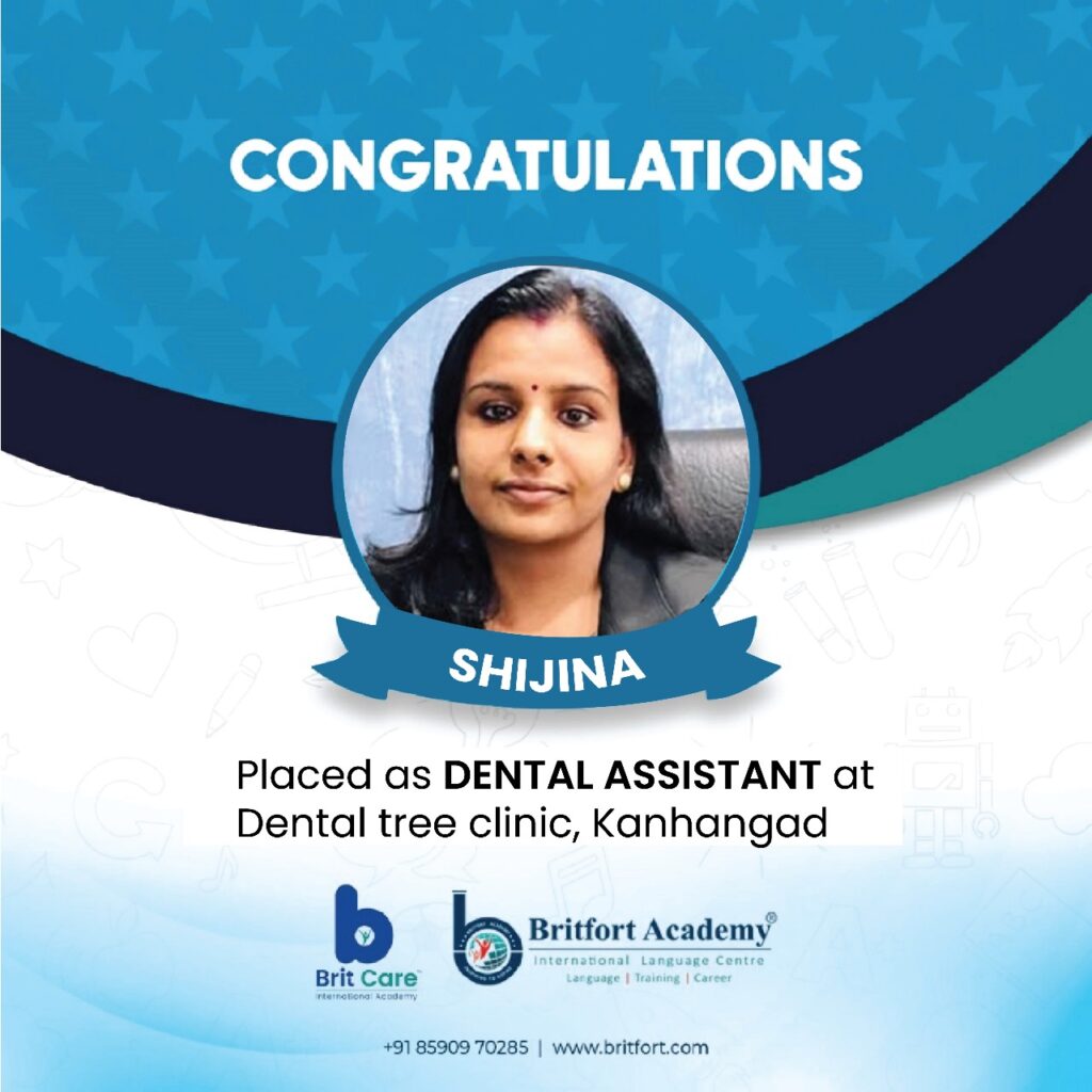 Shijina placed as Dental Assistant in Kanchangad