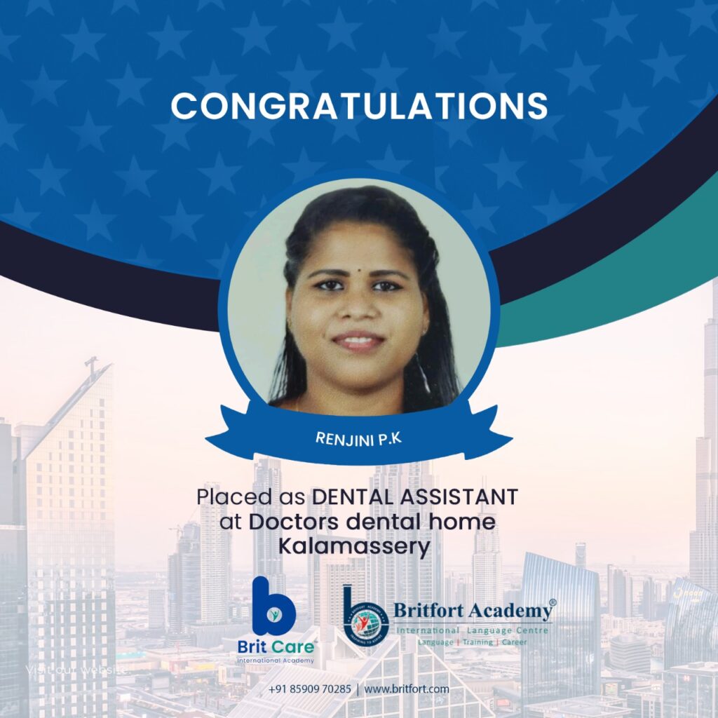 Rejina P placed as Dental Assistant in Kalamassery