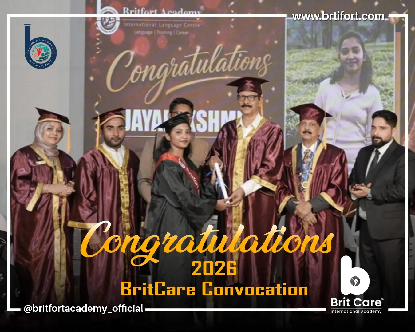 BritCare healthcare students at graduation celebration