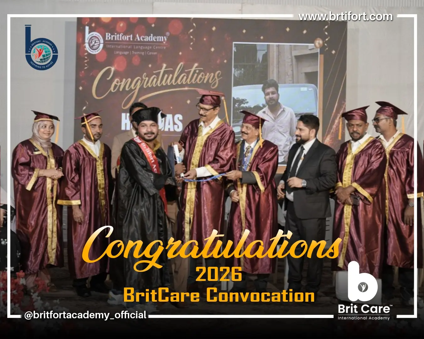 BritCare academy students marking a successful graduation