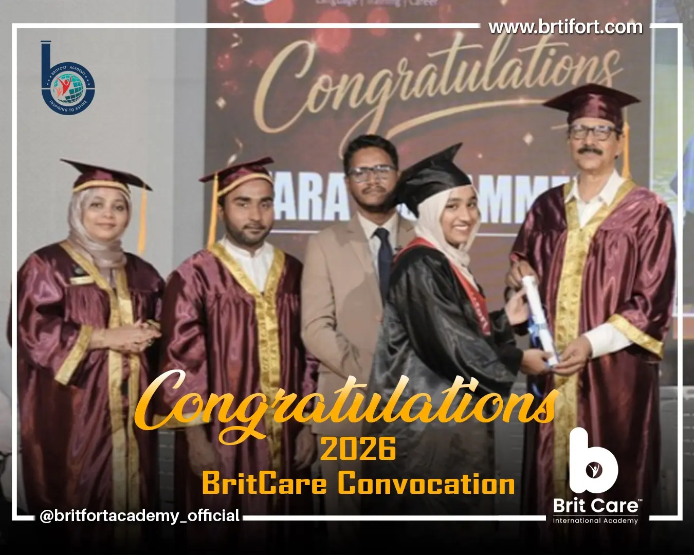 BritCare graduates marking their academic success